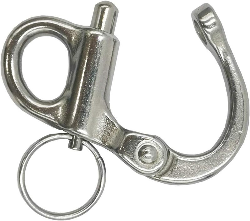 Douzime 2 Inches Fixed Bail Snap Shackle for Bracelet Sail Boat Yacht 316 Stainless Steel Silver 2 Pack - Image 3